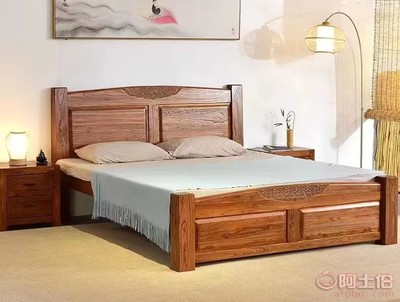 匠心傳承，自然之韻 夏津紅軍老榆木古典家具廠實木新中式床鑒賞